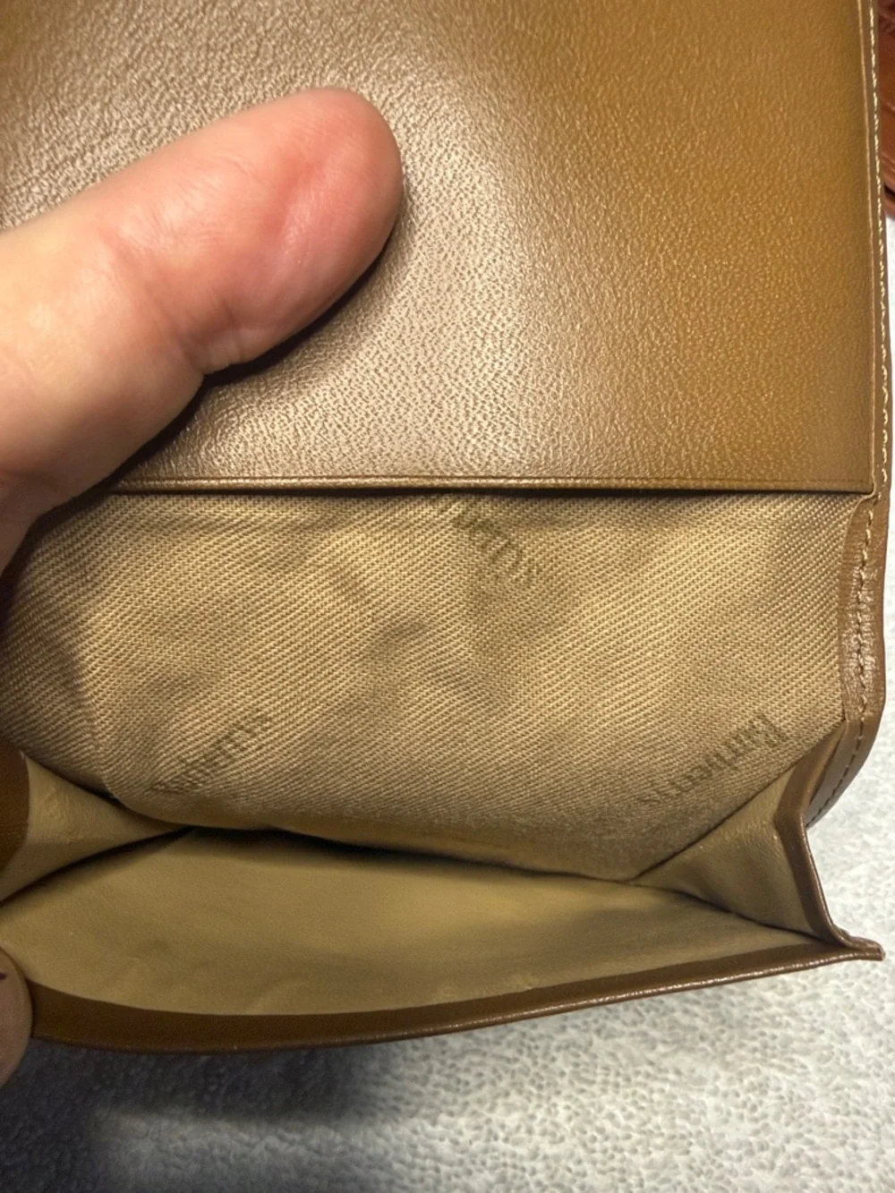 Burberrys of London Tan Canvas Card Holder with Brown Leather Trim